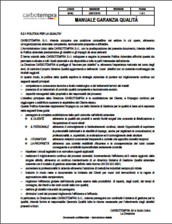 Botton Politica qualità